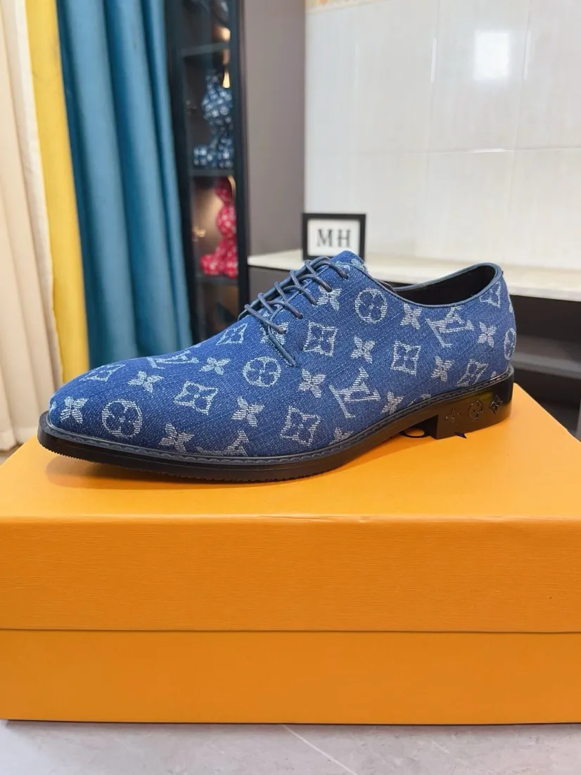 Ex-factory price 720🌹🌹High version [LV] Louis Vuitton's popular casual leather shoes🎖Fashionable and elegant🎖🎖Material: Original imported open-edge beaded cowhide, washed cowhide leather lining, original open-molded rubber outsole, high-end and classy, ​​elegant quality, instantly transforming into a handsome man ❤❤Standard\nNumber: 38-44